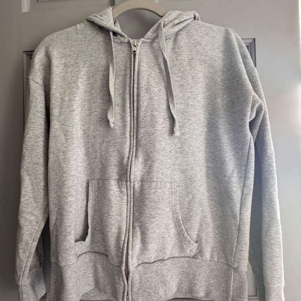 Women’s Medium Time and Tru Gray Zip-Up Hoodie